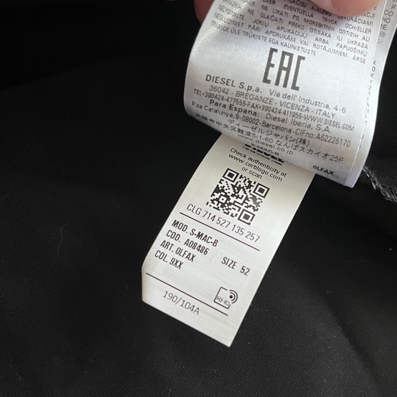 NWT - Diesel Men’s Bowling Shirt with Utility Logo - Size 52 / XL - Picture 10 of 10